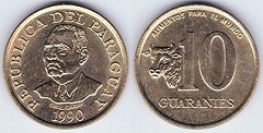 10 Guaranies 1990 Paraguay