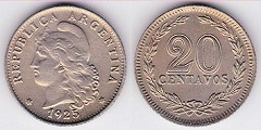 20 centavos 1925 Argentine