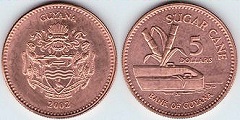 5 dollars 2002 Guyana