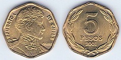 5 pesos 2001 Chili