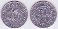 5 centavos 1987 Bolivie