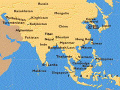 Carte monnaie par pays asie