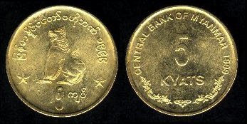 5 kyat 1999 Birmanie Myanmar 