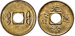 1 cash 1908 Chine