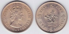 1 dollar 1972 Hong Kong