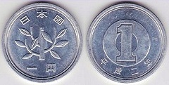 1 yen 1990 Japon 