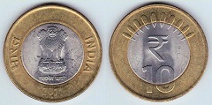10 roupies 2011 Inde
