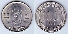 100 won 1978 Corée du Sud 