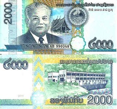 billet de 2000 kip 2011 Laos 