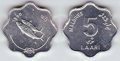 5 laari 1990 Maldives 