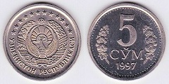 5 tiyin 1997 Ouzbékistan 
