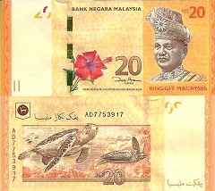 billet 20 ringgit 2011 Malaisie