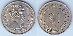 1 dollar 1967 Singapour