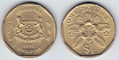1 dollar 1995 Singapour 