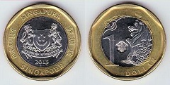 1 dollar 2013 Singapour