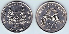 20 cents 1993 Singapour 