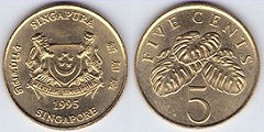 5 cents 1995 Singapour 