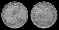 50 cents 1913 Ceylan 
