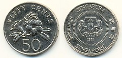 50 cents 1989 Singapour