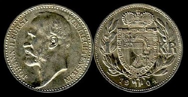 1 krone 1904 Liechtenstein