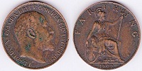 1 farthing 1902 grande bretagne