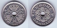 1 krone 2002 Danemark