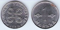 1 markka 1952 Finlande