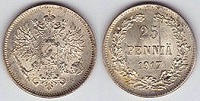 25 pennia 1917 Finlande
