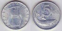 5 lire 1954 italie