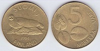 5 markkaa 1944 finlande