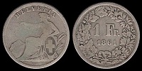 1 franc 1861 Suisse