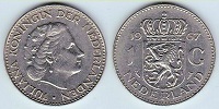 1 gulden ou florin 1967 Nederland Pays-Bas