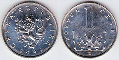 1 koruna 1993 République Tchèque