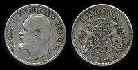 1 krona 1907 Suède