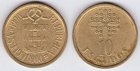 10 escudos 1990 Portugal