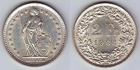 2 francs 1964 Suisse