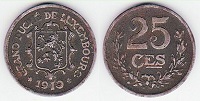 25 centimes 1910 Luxembourg