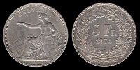 5 francs 1874 Suisse