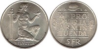 5 francs 1936 Suisse