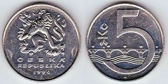 5 korun 1994 République Tchèque