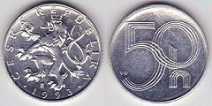 50 haleru 1993 République Tchèque 