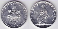 1 lira 1964 Vatican 