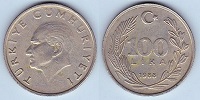 100 lira 1988 Turquie 