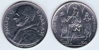 100 lire 1968 Vatican 