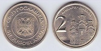 2 dinara 2000 Yougoslavie