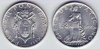 2 lire 1951 Vatican 