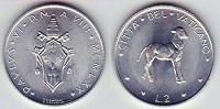 2 lire 1977 Vatican
