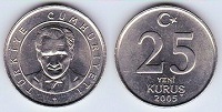 25 new kurus 2005 Turquie 