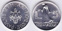 5 lire 1978 Vatican 