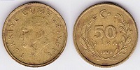 50 lira 1989 Turquie 